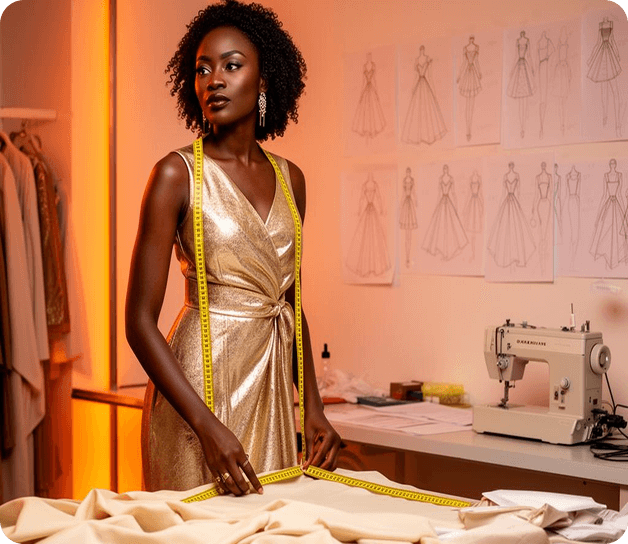 Fashion designer in studio